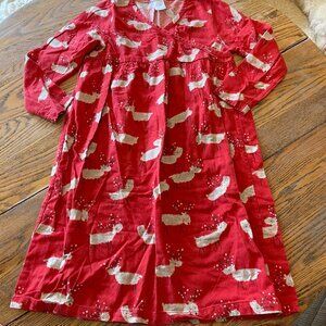 THE COMPANY STORE  red printed flannel nightgown/kids 10/12